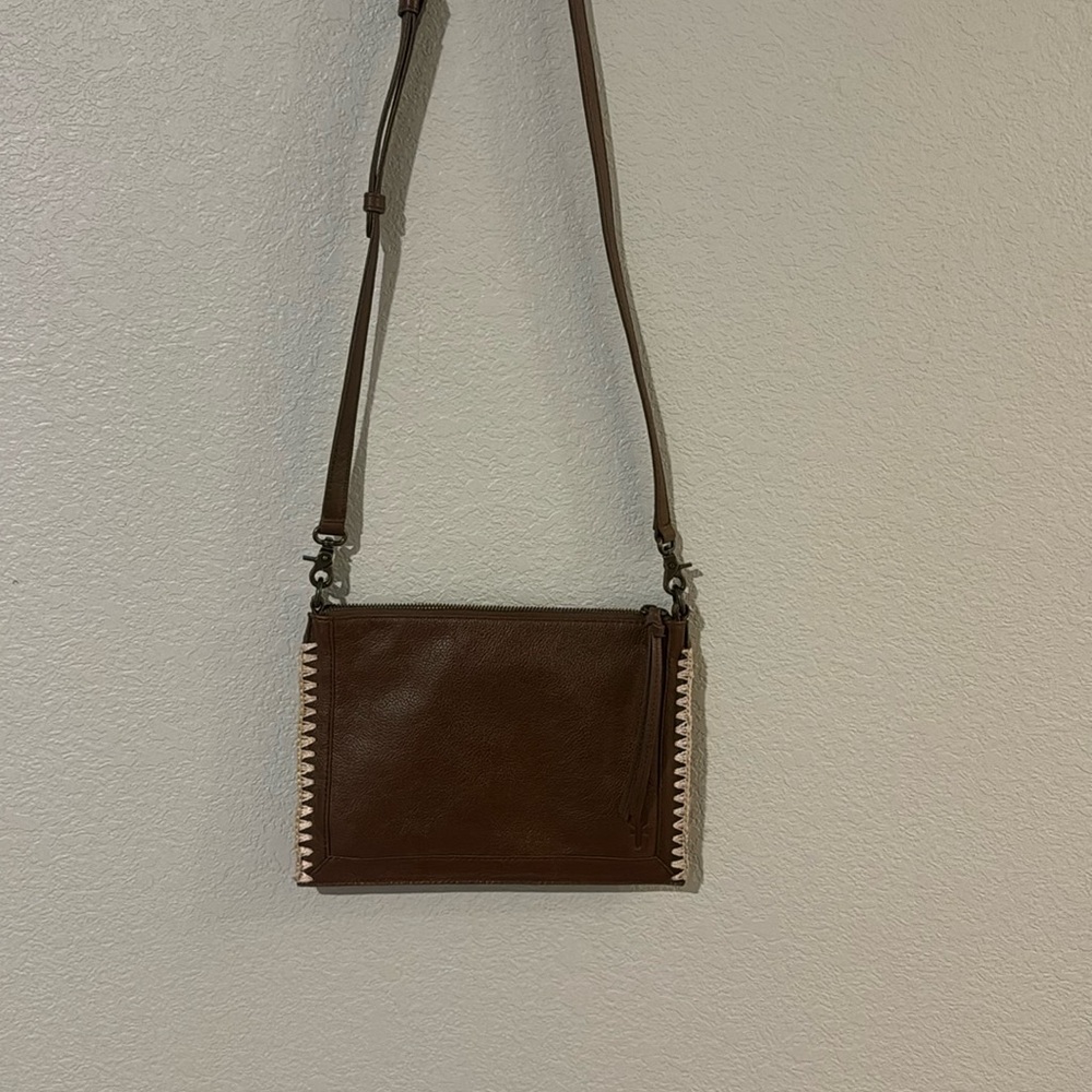 Frye clutch with crossbody strap